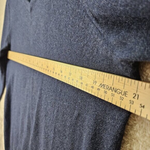 Massimo Dutti 100% Cashmere Sweater V-Neck Pullover Blue Long Sleeve Mens Size M - Picture 4 of 10